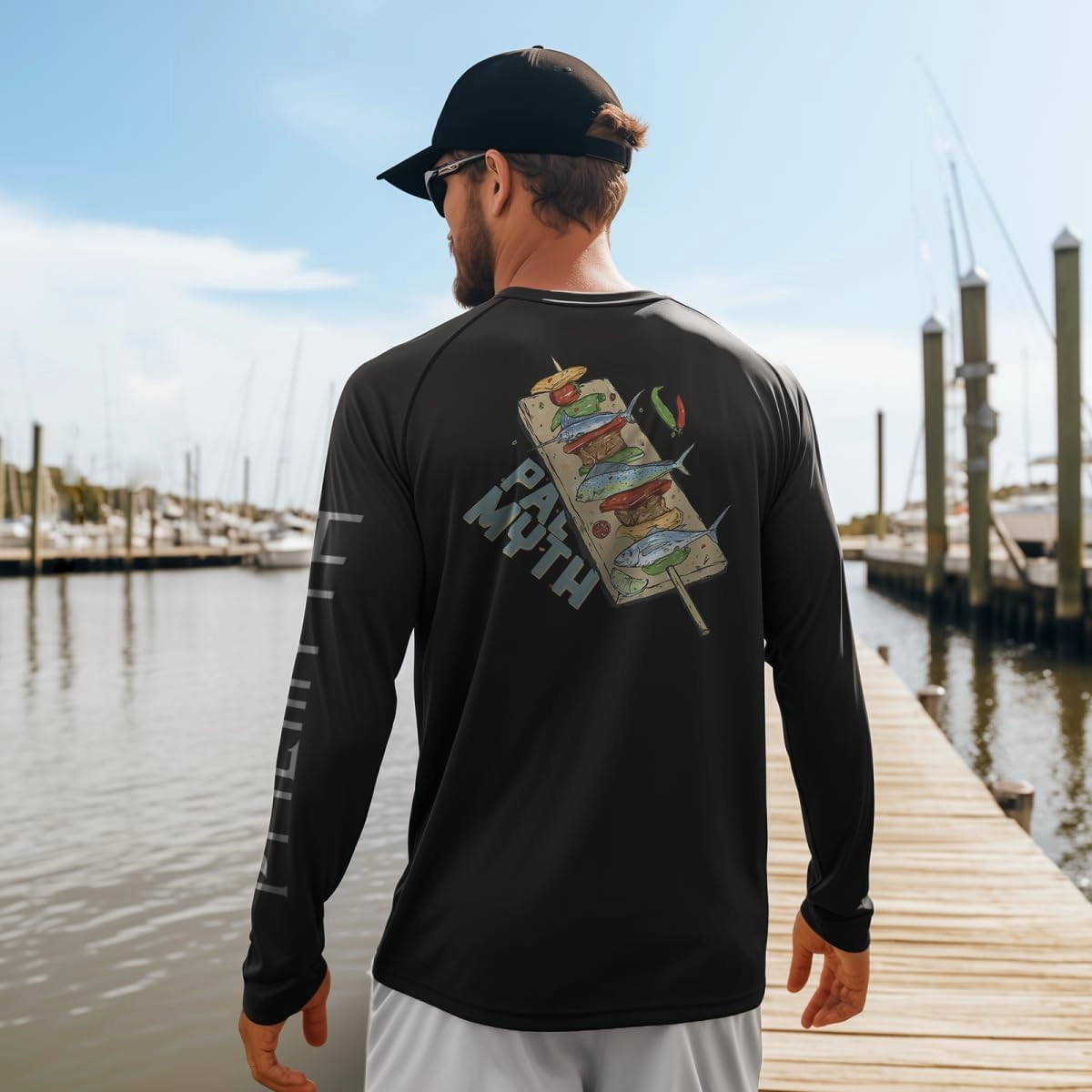 Palmyth Fishing Shirts for Men Long Sleeve Sun Protection Shirts UV UPF 50  T-Shirt Quick Dry