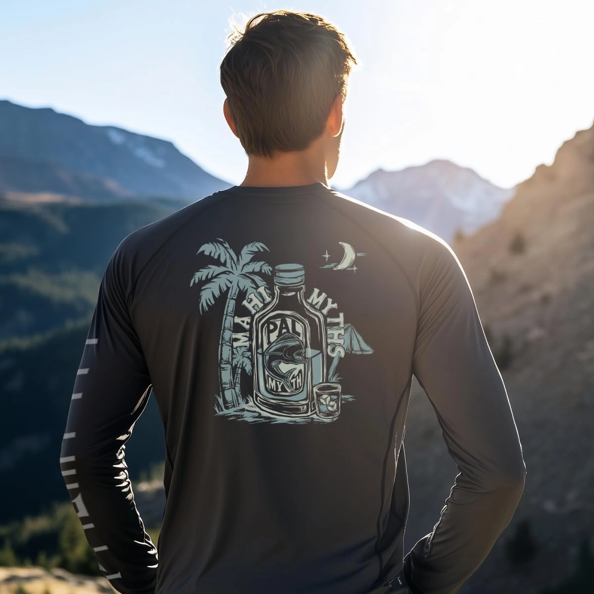Palmyth Fishing Shirts for Men Long Sleeve Sun Protection Shirts UV UPF 50  T-Shirt Quick Dry