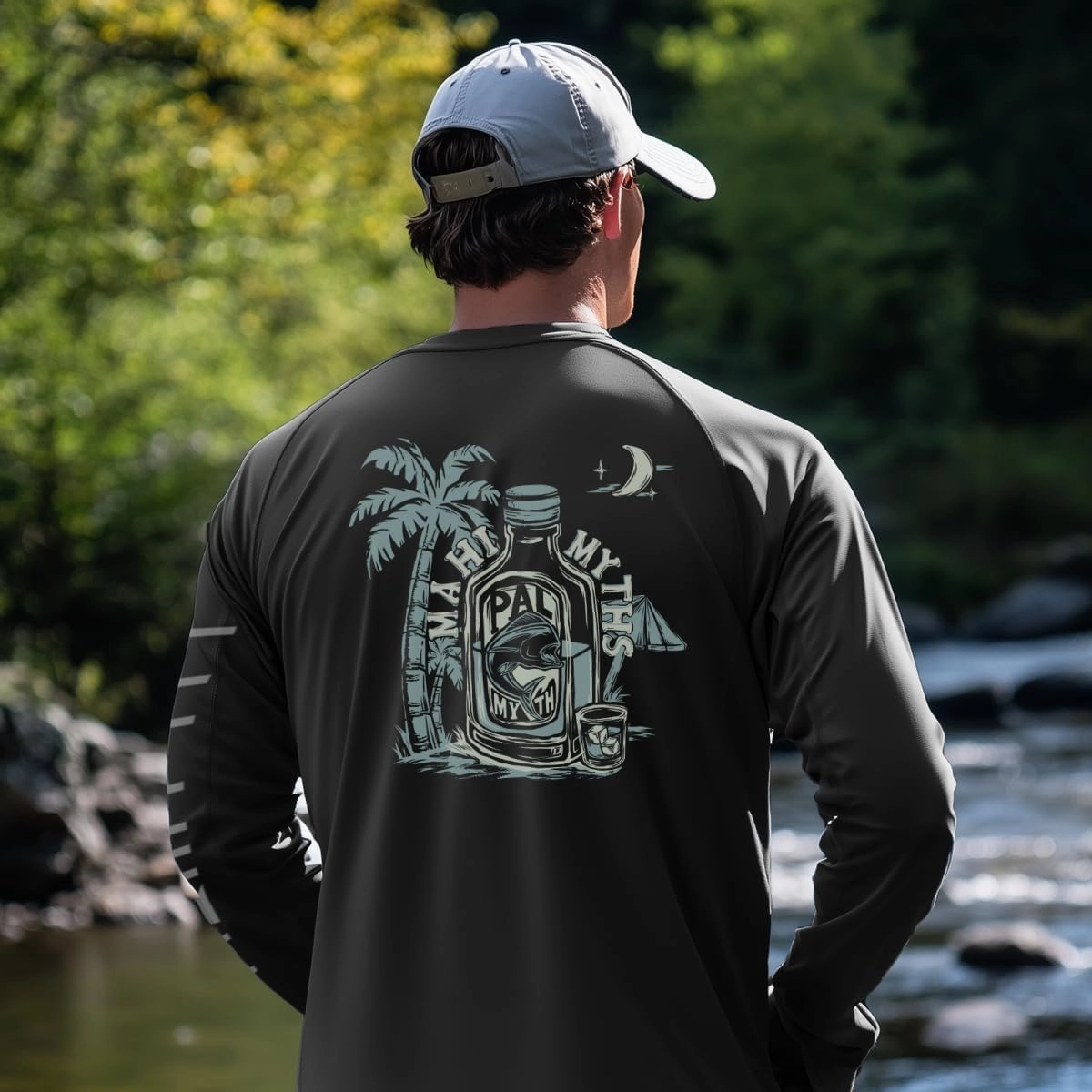 Palmyth Fishing Shirts for Men Long Sleeve Sun Protection Shirts UV UPF 50  T-Shirt Quick Dry