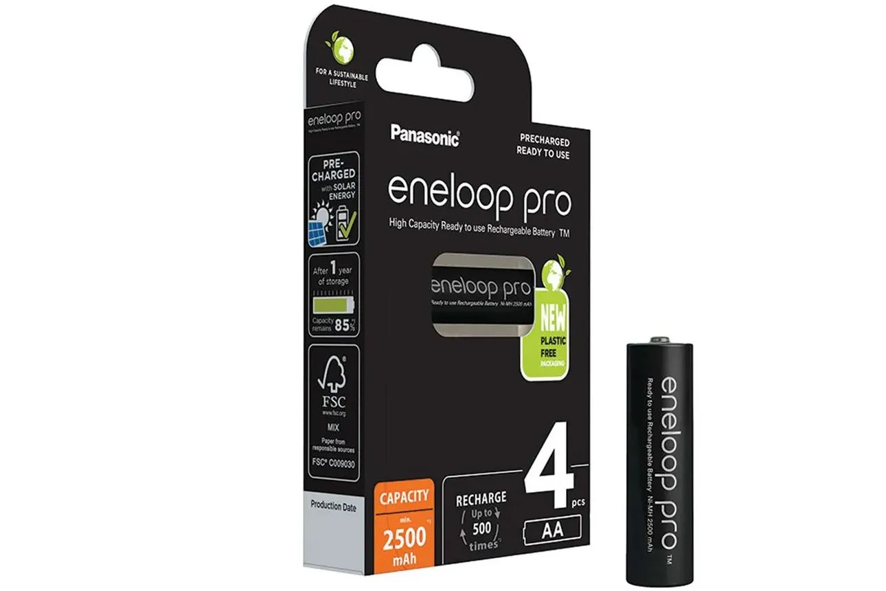 Panasonic ENELOOP PRO 1.2V 2500mAh Ni-Mh AA Rechargeable Batteries - Pack of 8