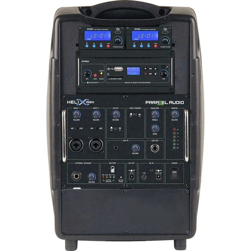 Parallel Audio HELIX-158X 150W Battery Powered Portable Performance PA System