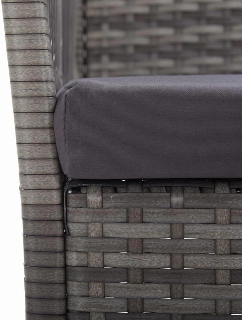 Patio Armchairs Set of 2 with Cushions, Outdoor Lounge Chairs Anthracite Poly Rattan, Sturdy Steel Frame and Thick Padded Seats for Garden Poolside Backyard Porch