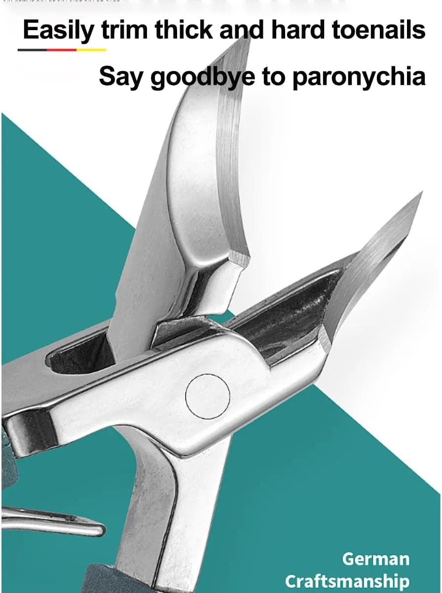 Pefctiordent Toenail Clippers,Chiclify Nail Clipper,Pefctiordent Eagle Beak Angled Nail Clippers 3-Piece Set,Wide Jaw Opening Anti-Splash Slanted Nail Clipper for Thick & Ingrown Nails (Green 1pcs)