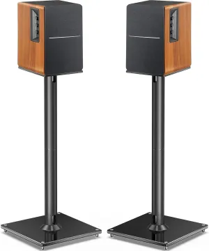 Perlegear Universal Speaker Stands for Surround Sound up to 22lbs - 28 Inch Bookshelf Speaker Stands for Bose, Polk, JBL, KEF, Klipsch & Others, Floor Speaker Stand with Cable Management 1Pair- PGSS6