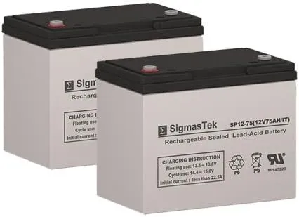 Permobil C400 Lowrider Replacement Battery Set of 2-12 Volt 75AH IT Terminal by SigmasTek