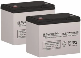 Permobil C400 Stander Jr. Replacement Battery Set of 2-12 Volt 75AH IT Terminal by SigmasTek