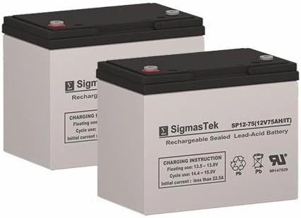Permobil C500 PS Replacement Battery Set of 2-12 Volt 75AH IT Terminal by SigmasTek