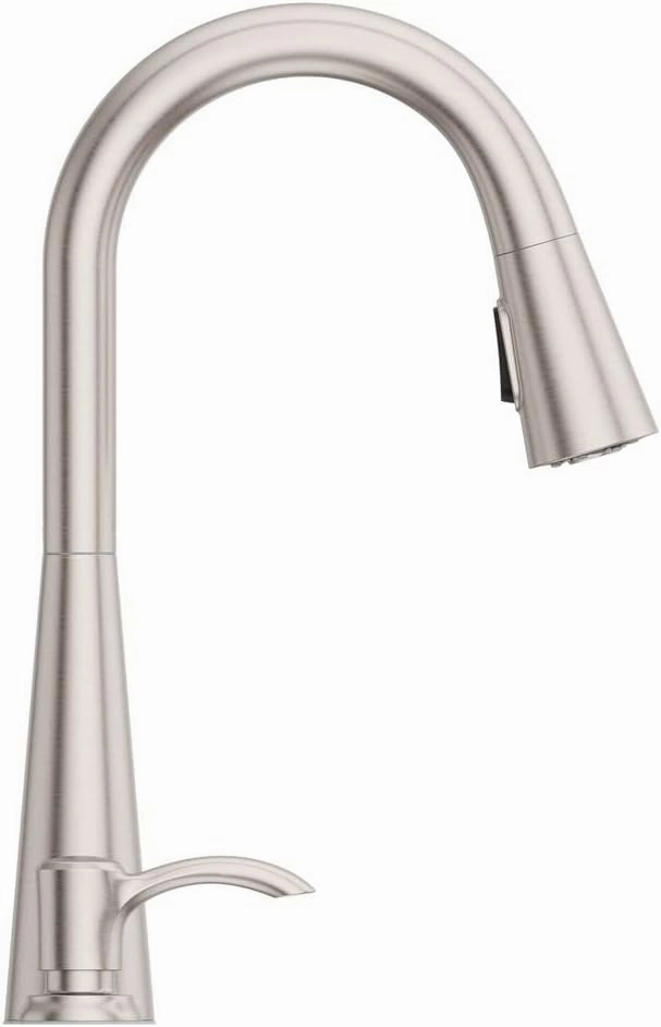 Pfister Barulli Kitchen Faucet with Pull Down Sprayer and Soap Dispenser, Single Handle, High Arc, Spot Defense Stainless Steel Finish, F5297BARGS