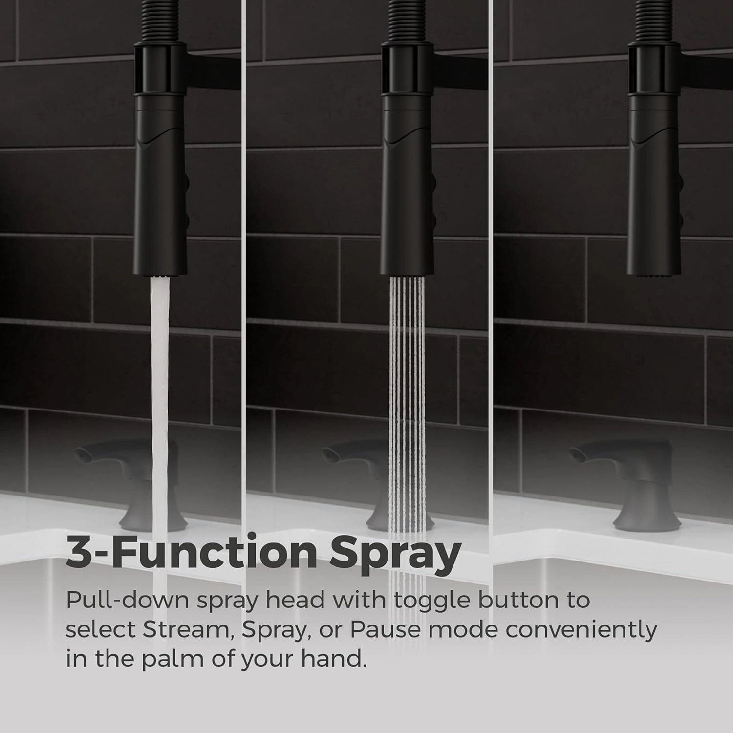 Pfister Ceylon Commercial Culinary Kitchen Faucet with Pull Down Sprayer and Soap Dispenser, Single Handle, High Arc, Spot Defense Matte Black Finish, F5297CLOCSDB