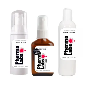 Pheromone Perfume Essentials Bundle: Perfume, Face Wash, Body Lotion (3 items) - for Her
