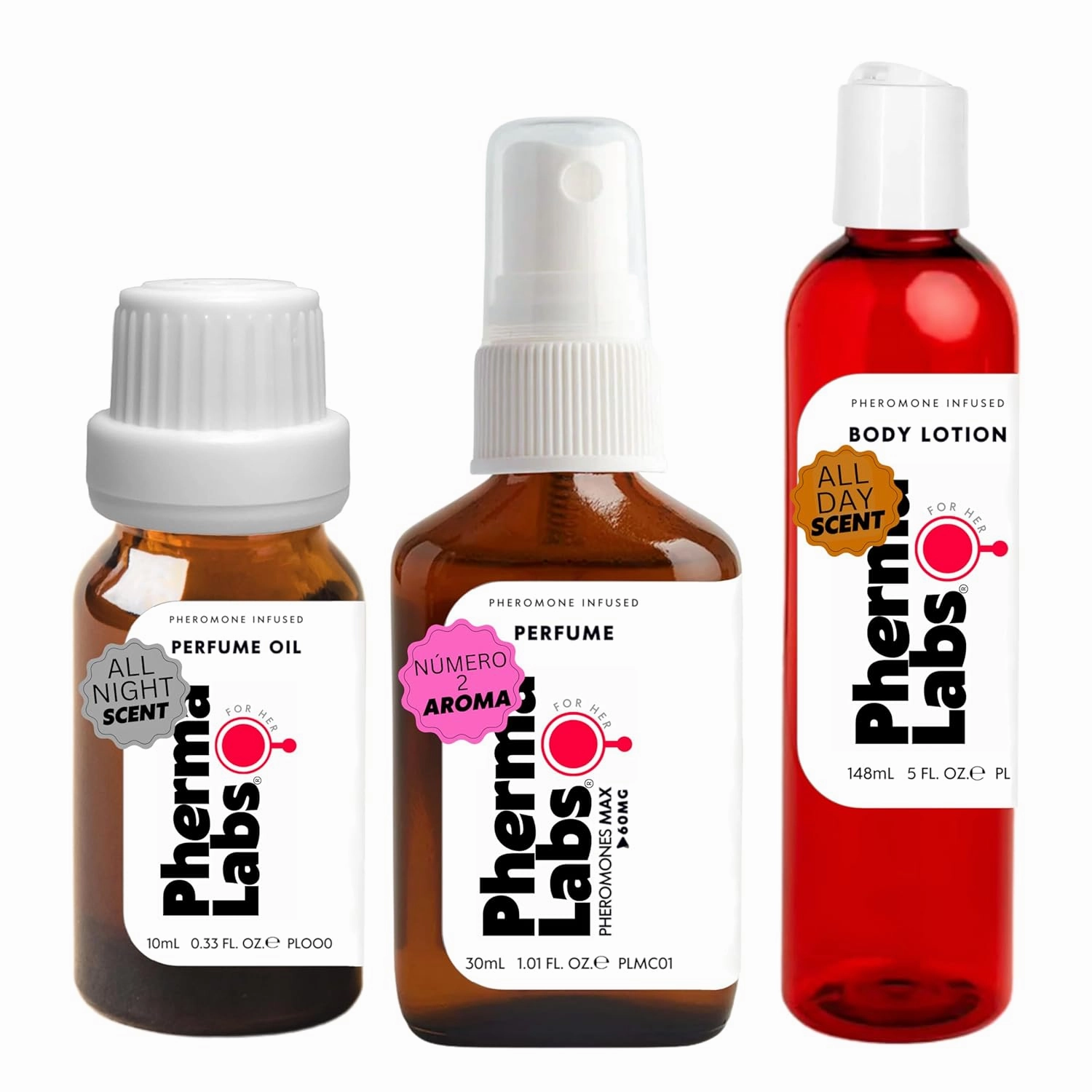 Pheromone Perfume Gift Bundle: Perfume, Body Oil and Body Lotion (3 items) - for Her [Attract Men]