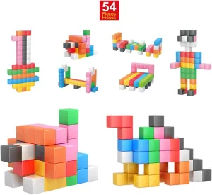 PicassoTiles Magnet Cube Building Blocks 1.2" 3CM Magnetic Cubes Toy Construction Building Educational Sensory Toys with Idea Booklet for School & Preschool Kids Boys Girls Toddlers PMC301
