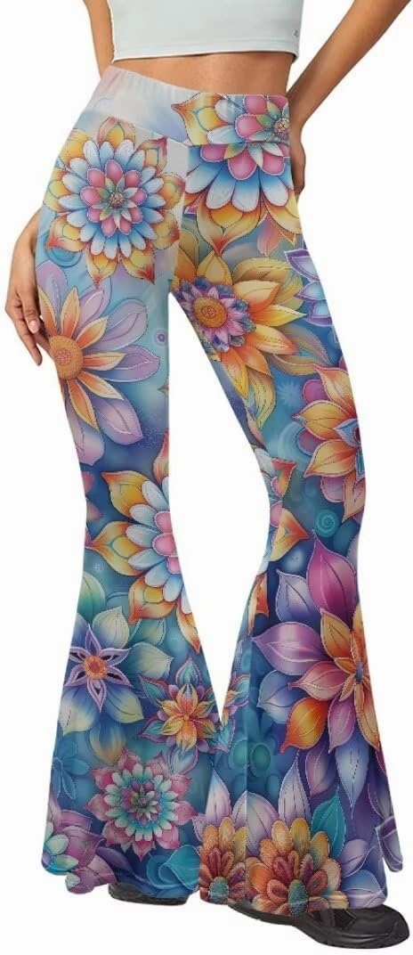 Pinupub Women Bootcut Yoga Pants Tummy Control High Waisted Wide Leg Casual Flared Leggings