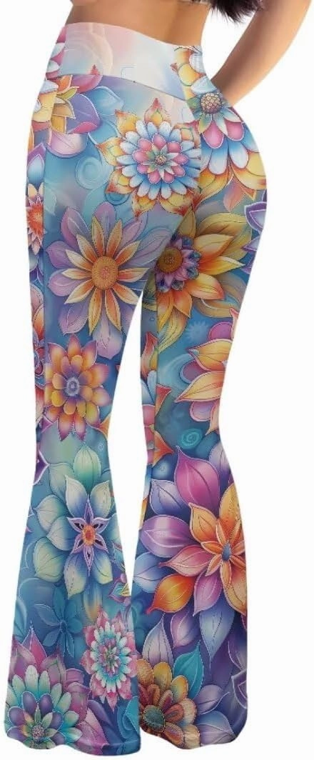Pinupub Women Bootcut Yoga Pants Tummy Control High Waisted Wide Leg Casual Flared Leggings