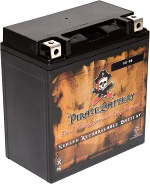 Pirate Battery 16L-BS Maintenance-Free 12V 20Ah Battery Replacement for ATV, Motorcycle, Jet Skis, Scooter, UTV, and More - Nut and Bolt (T3) Terminal