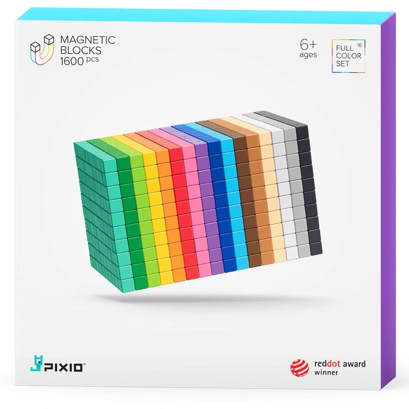 PIXIO-1600 Magnetic Blocks in 16 Colors  Free App