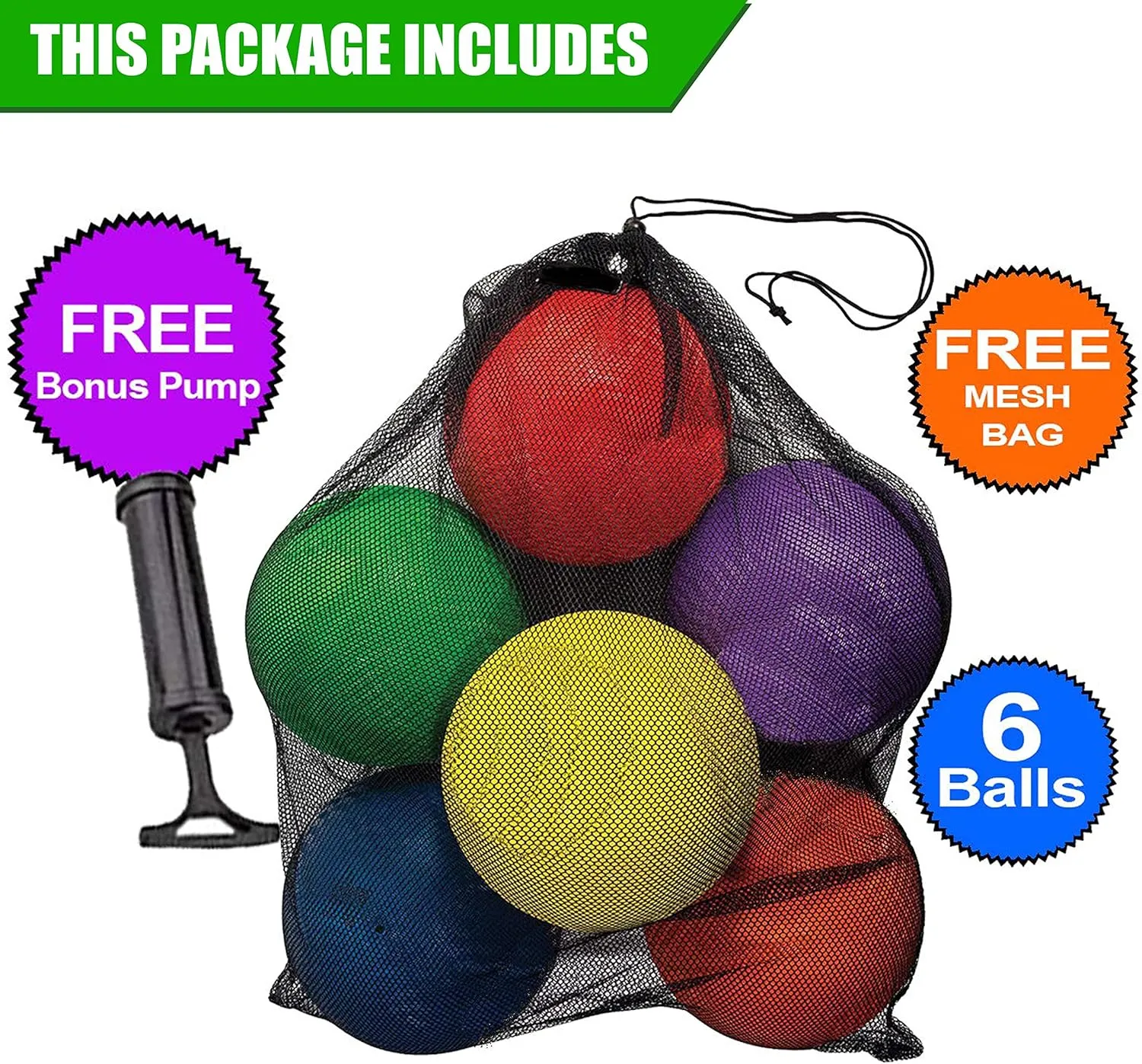 Playground Balls 8.5 Inch, Kickball Dodgeball for Kids and Adults - Bouncing Dodge Ball, Handball, Square Game for Outdoor & Indoor   Free Pump & Mesh Bag