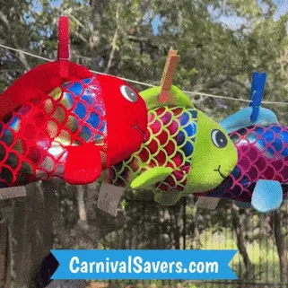 Plush Rainbow Colored  Fish (12/package) $1.64 each
