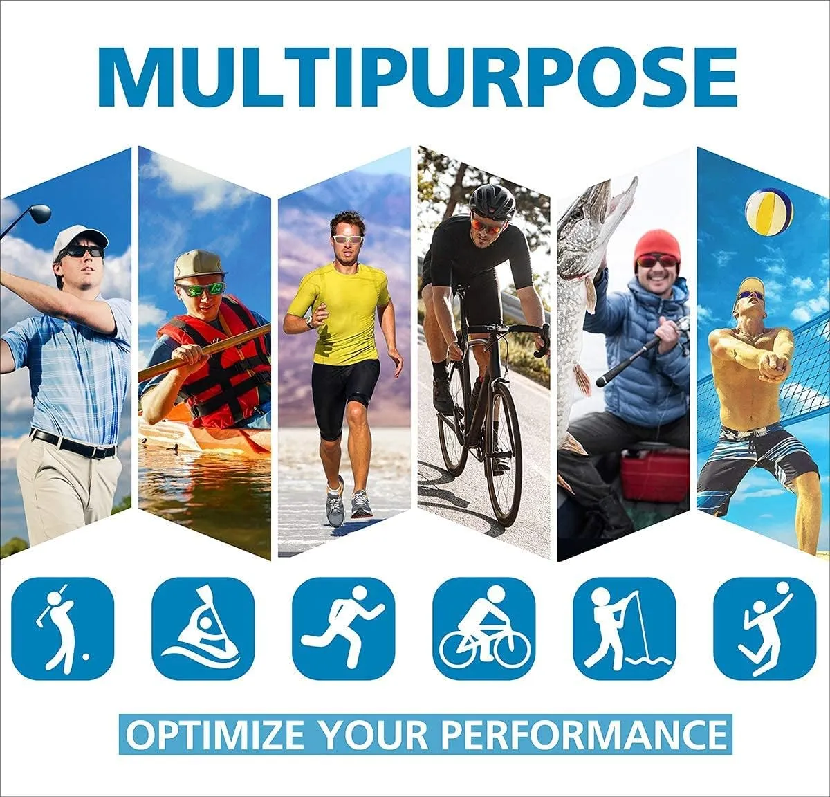 Polarized Fish Sunglasses for Women Men, Driving Running Golfing Cycling..