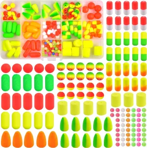 Pompano Rigs Floats Beads Kit, Foam Snell Floats Fishing Rig Floats for Surf Fishing Walleye Rig Making Accessories Bullet Cylinder Floats for Trout Catfish Walleye