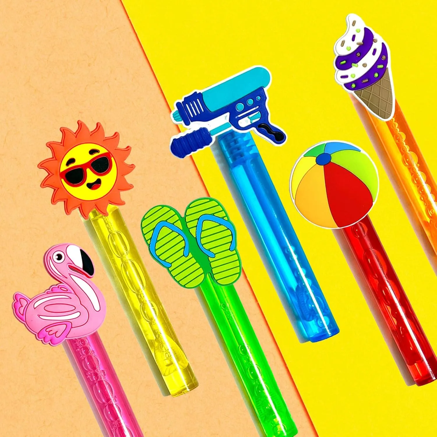 Pool Party Favors,24Pcs Summer Bubble Wands for Kids,Beach Bubble Wand for Pool Birthday Party Supplies,Classroom Prizes Pinata Goodie Bag Stuffers Gift