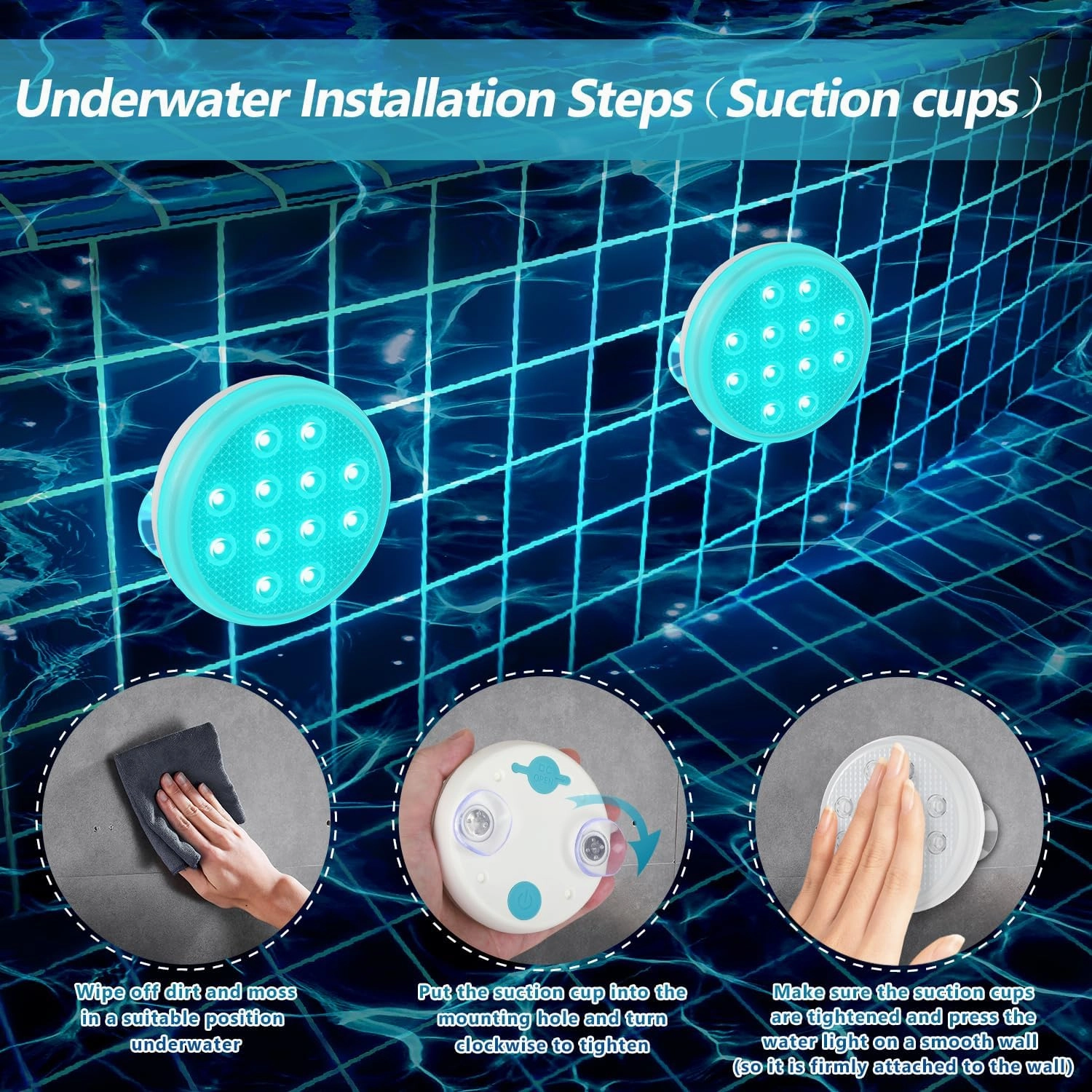 Pool Lights, Upgraded Rechargeable Submersible LED Lights with Remote, IP68 Waterproof 16 Color Floating Light with Magnet, Pool Light for Above Ground Inground Pools,Hot Tub, Bath 4 Pack