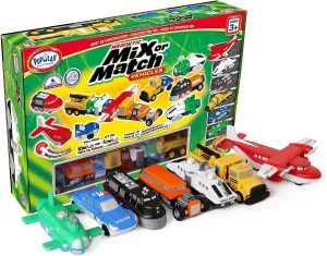 POPULAR PLAYTHINGS Mix or Match Vehicles Green, Magnetic Toy Play Set, 21 Pieces