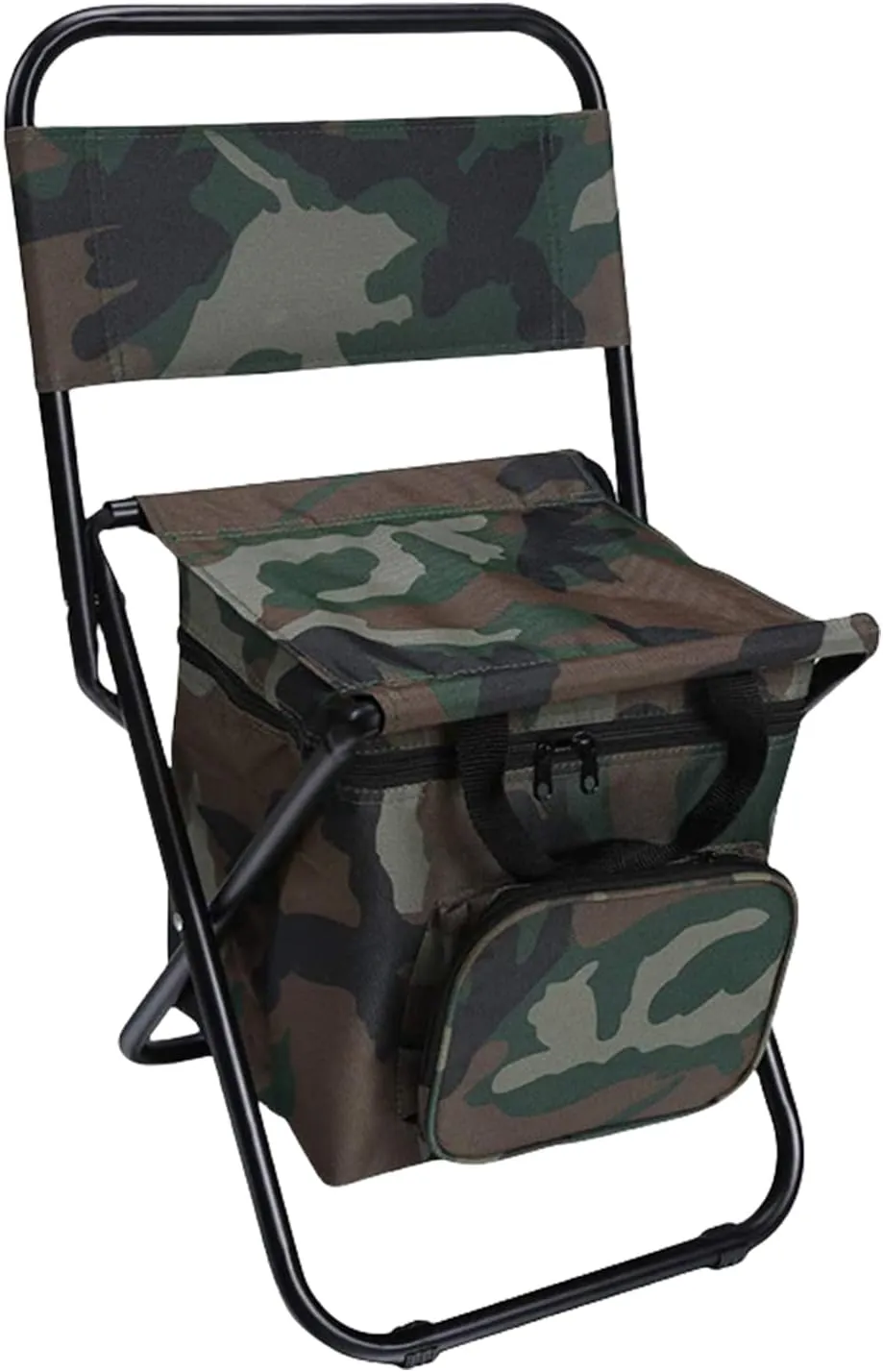 Portable Camping Chairs, Camping Outdoor Chair Ultralight with Cooler Insulated Picnic Bag, Camping Fishing Folding Chair, Camping Chairs for Adults (Camouflage)