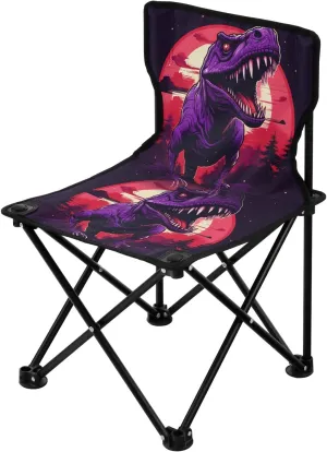 Portable Camping Folding Chairs Foldable Chair Small Dinosaur Tyrannosaurus 2 Lightweight Backpacking Outdoor Outside Fishing