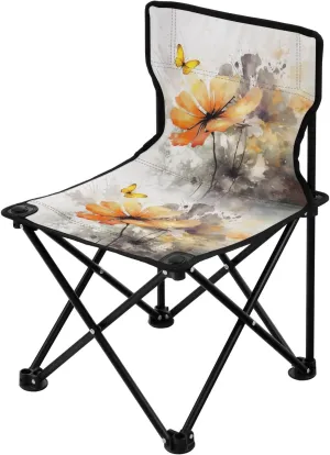 Portable Camping Folding Chairs Foldable Chair Small Flower Grunge Lightweight Backpacking Outdoor Outside Fishing