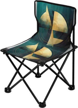 Portable Camping Folding Chairs Foldable Chair Small Geometric Abstract 6 Lightweight Backpacking Outdoor Outside Fishing