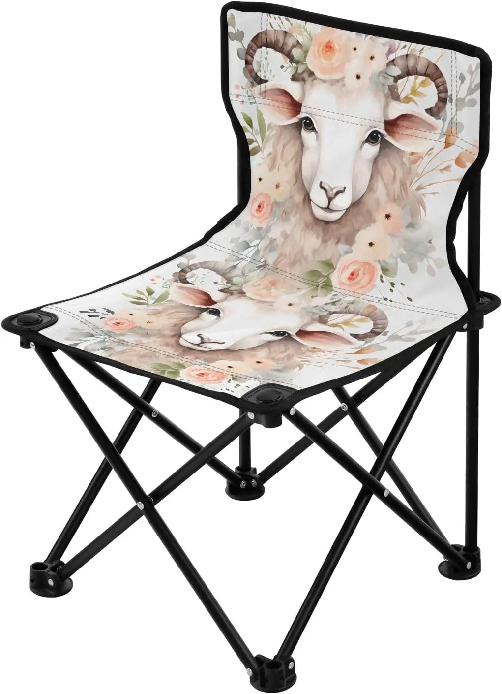 Portable Camping Folding Chairs Foldable Chair Small Goat Flower Lightweight Backpacking Outdoor Outside Fishing
