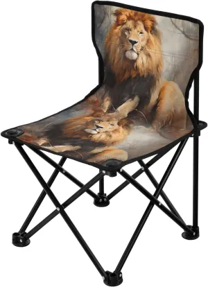 Portable Camping Folding Chairs Foldable Chair Small Lion 1 Lightweight Backpacking Outdoor Outside Fishing