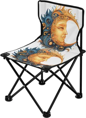 Portable Camping Folding Chairs Foldable Chair Small Moon Sun Lightweight Backpacking Outdoor Outside Fishing