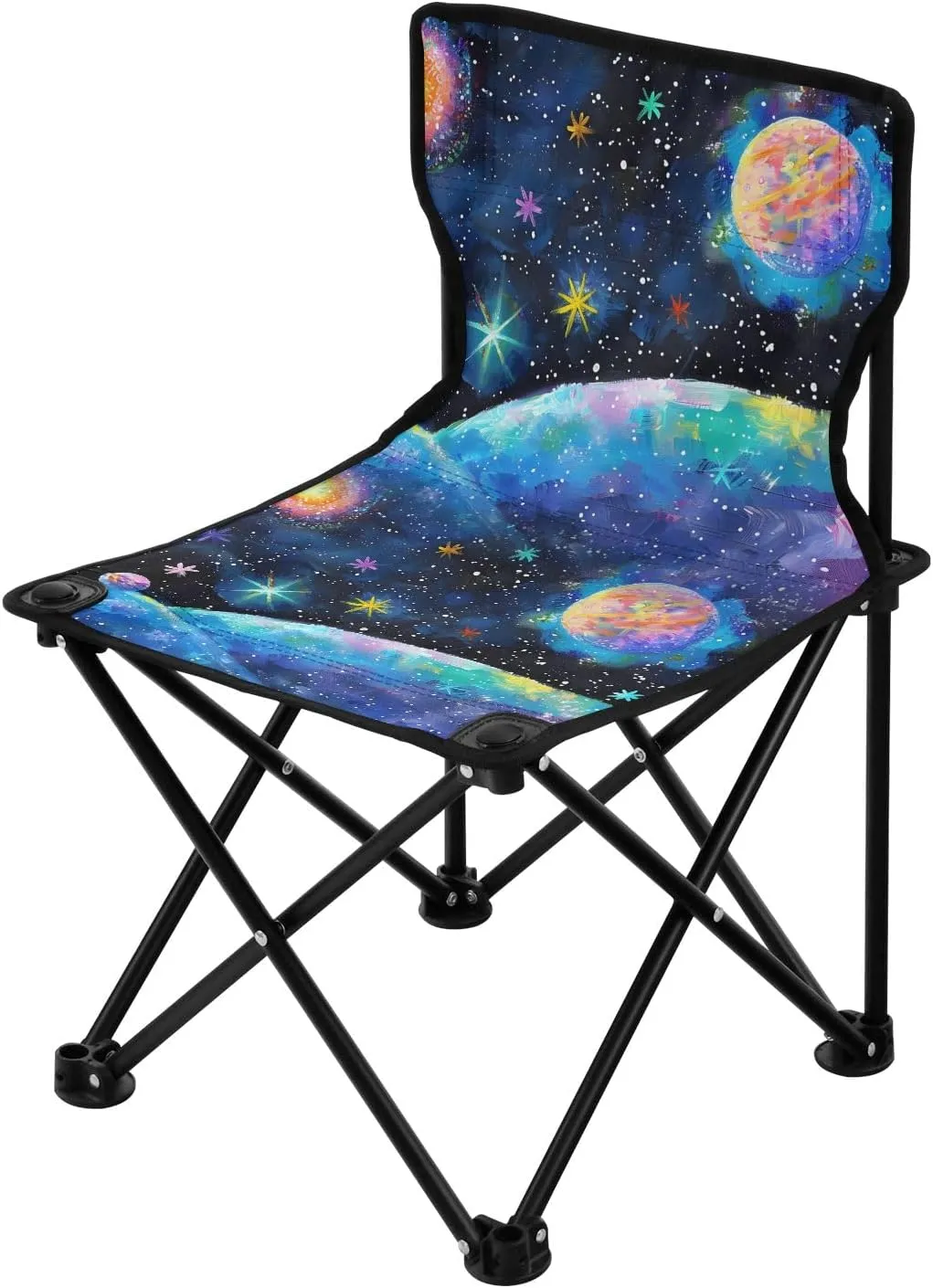 Portable Camping Folding Chairs Foldable Chair Small Planet Oil Painting Lightweight Backpacking Outdoor Outside Fishing
