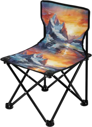 Portable Camping Folding Chairs Foldable Chair Small Watercolor Moutain Lightweight Backpacking Outdoor Outside Fishing