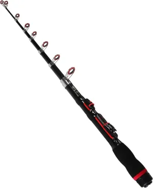 Portable Fishing Rod Telescopic Design 1.9m Length Comfortable Handle for Outdoor Activities