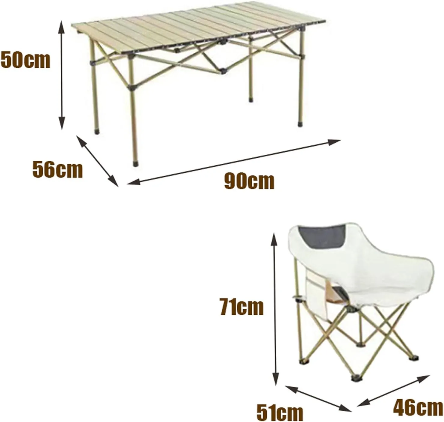 Portable Foldable Camping Table with air Set, Aluminum Roll-up Table Top Picnic Table Lightweight Camping Fur Set for BBQ Garden Hiking Fishing