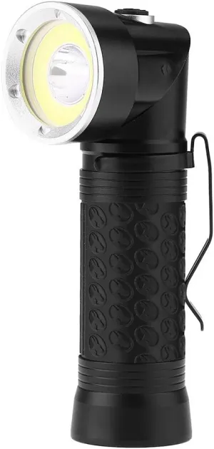 Portable Handheld Bright Flashlight,COB LED Torch,90°Foldable Magnetic Tail,4 Mode Glare/White/Red/Flash,Hiking,Camping,Emergency,Inspectionh
