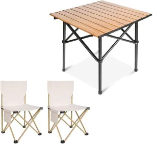 Portable Lightweight Folding Table and Seats, Folding Picnic Table with Chairs Set, Picnic Carbon Steel Family Table Chair Set with Storage Bag for Outdoor Garden