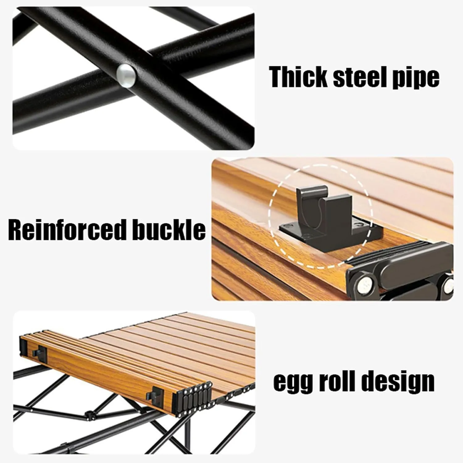 Portable Lightweight Folding Table and Seats, Folding Picnic Table with Chairs Set, Picnic Carbon Steel Family Table Chair Set with Storage Bag for Outdoor Garden