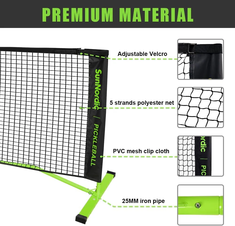 Portable Pickleball Net Set, 13FT Family Practice Pickle Ball Net with Weather Resistant Metal Frame & Carrying Bag - Easy Setup for Indoor & Outdoor Backyard Driveway