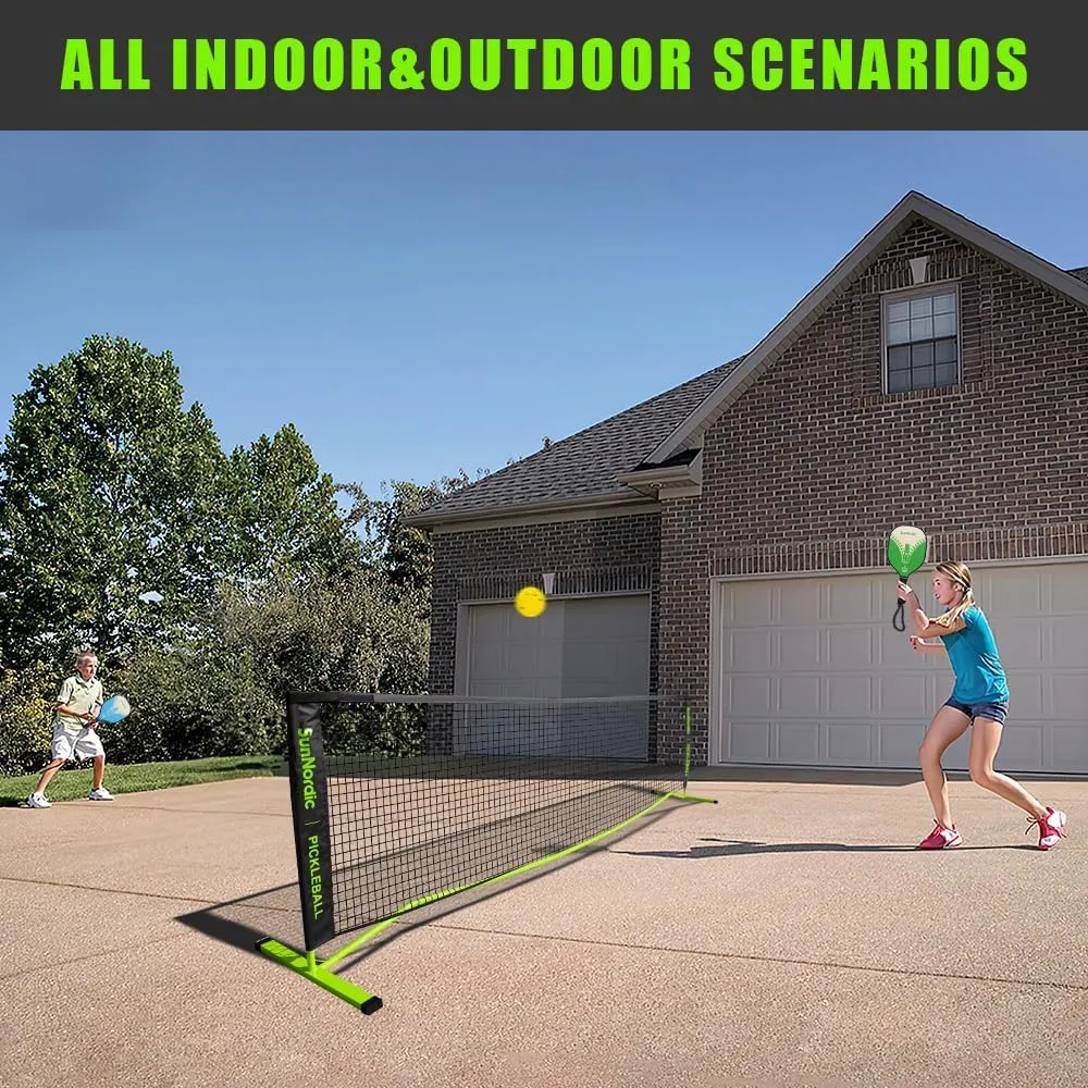 Portable Pickleball Net Set, 13FT Family Practice Pickle Ball Net with Weather Resistant Metal Frame & Carrying Bag - Easy Setup for Indoor & Outdoor Backyard Driveway