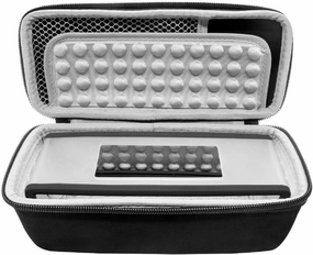 Portable Travel Hard Storage Case Bag with Soft Silicone Cover Storage Travel Carrying Bag for Mini I II 2 BT Speaker, Charger, Cable Accessories
