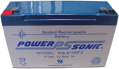 Power-Sonic 6V/12AH Sealed Lead Acid Battery w/ F2 Terminal