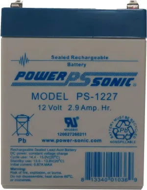 Power-Sonic PS-1227 F1 Sealed Lead Acid Battery