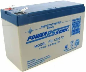 Power-Sonic PS-1290 12 Volt 9 Amp Hour Rechargeable SLA Battery (F2 Terminals) (2 Pack)