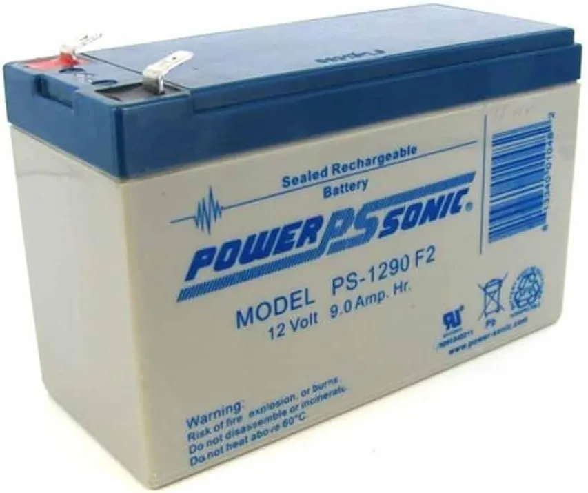 Power-Sonic PS-1290 12 Volt 9 Amp Hour Rechargeable SLA Battery (F2 Terminals) (2 Pack)