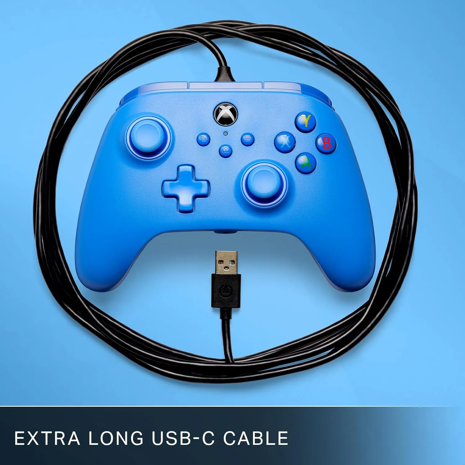 PowerA Wired Controller for Xbox Series X|S - Blue, gamepad, video game/gaming controller, works with Xbox One, Officially Licensed