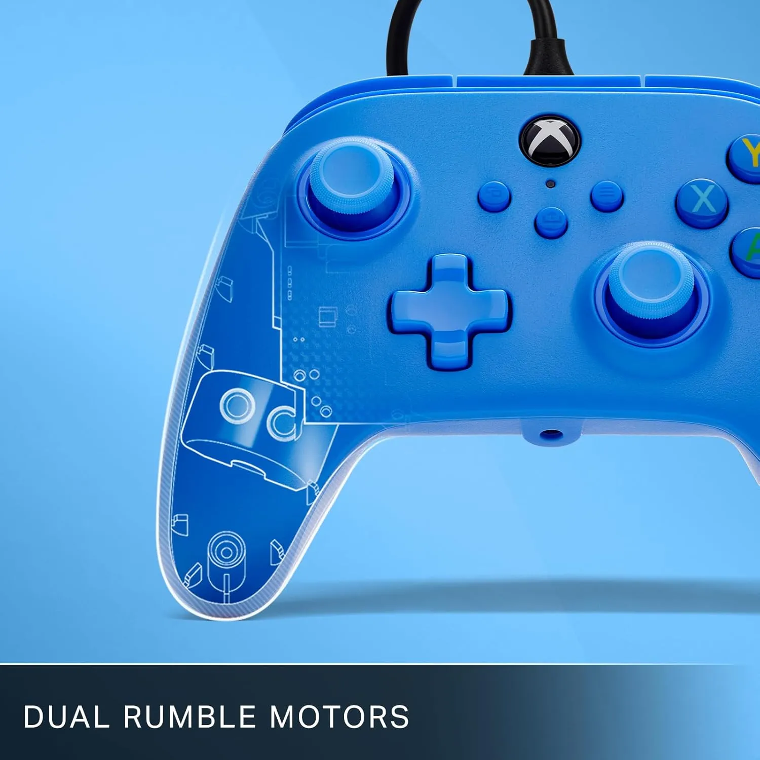 PowerA Wired Controller for Xbox Series X|S - Blue, gamepad, video game/gaming controller, works with Xbox One, Officially Licensed